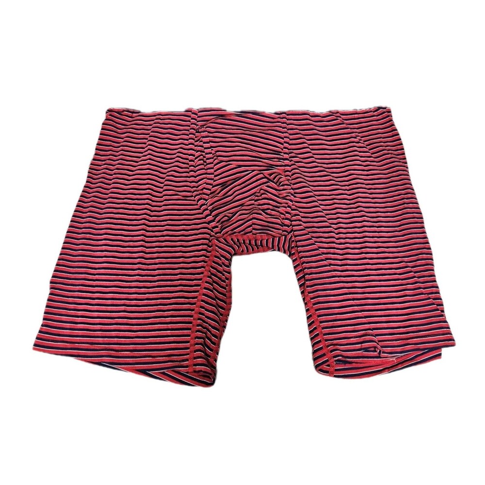 Shinesty Hammock Support Mens Long Boxer Briefs XL Red Blue Stripes